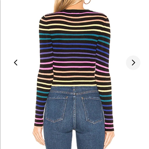 New lovers + friends rainbow stripe cropped Unity sweater - Picture 5 of 8
